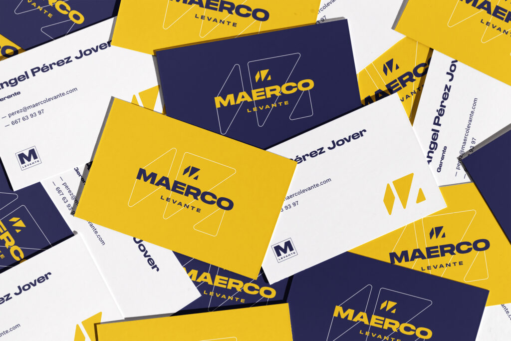 Tarjetas diseñadas por Estudio YOBO para la empresa Maerco Levante